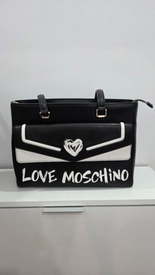 Bolso Love Moschino Graffiti Negro y Blanco