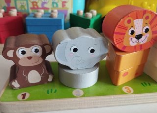 Juguete Montessori Bloques Animales Madera