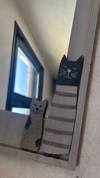 Espejo Decorativo Gatos de madera