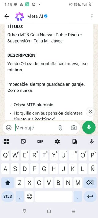 Orbea MTB Talla M Doble Disco