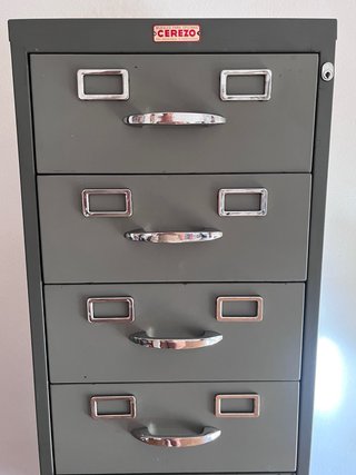 Archivador gris metalico Cajonera metalica 1940-50