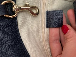 Borsa shopper GUCCI Vintage in pelle blu e rossa