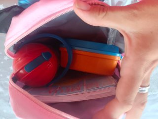 Mochila Minnie Mouse lunares rosa y azul
