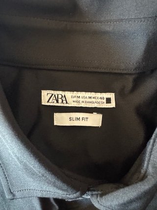 Camisa Zara Manga Corta Talla M Negra Nueva