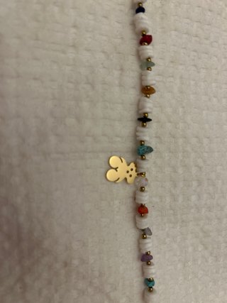 Pulsera acero dorado oso piedras colores