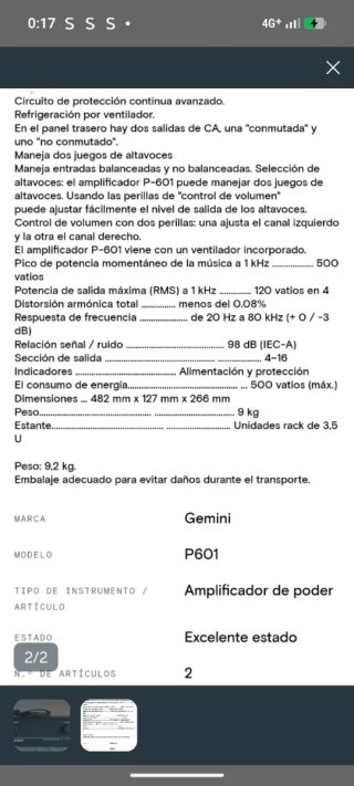 Lote 2 Bose 802 Series II + Etapa Gemini P-601