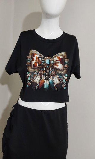 Conjunto Boho Negro Falda y Top