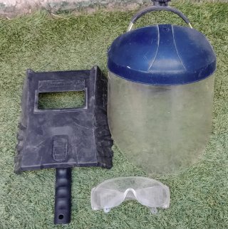 Delantal, guantes, máscara y gafas soldadura