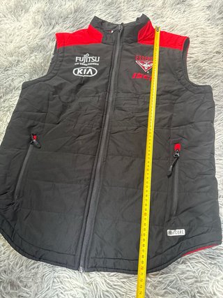 Isc essendon bombers afl padded vest gilet black