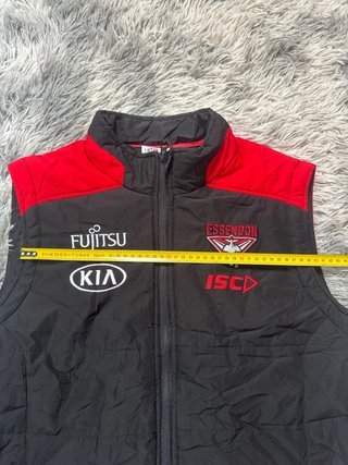 Isc essendon bombers afl padded vest gilet black