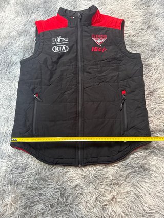 Isc essendon bombers afl padded vest gilet black