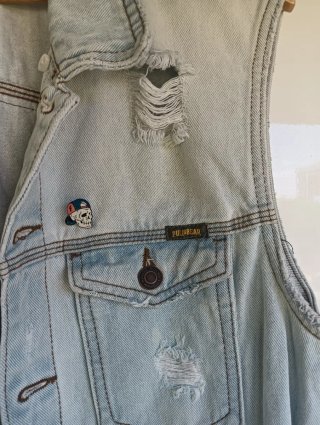 Chaleco Vaquero Desgastado Pull&Bear Talla XL