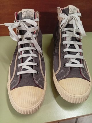 Zapatillas Diesel Loneta Beige y Gris