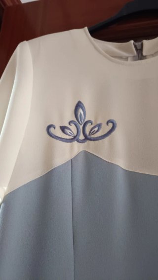 Conjunto Vestido y Chaqueta Azul Claro Señora