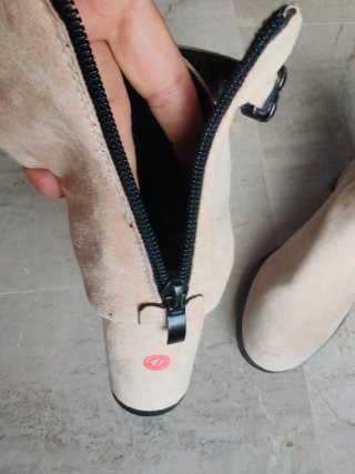 Botines abiertos melocotón tacón