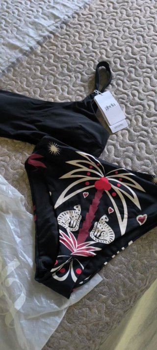Bikini Gisela Negro y Multicolor