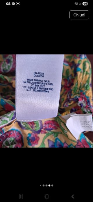 Blusa Ralph Lauren puro cotone