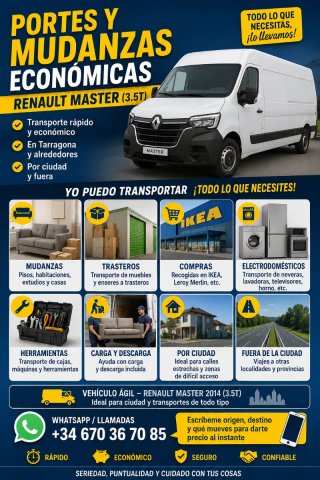 PORTES Y MUDANZAS ECONÓMICAS – RENAULT MASTER 3,5