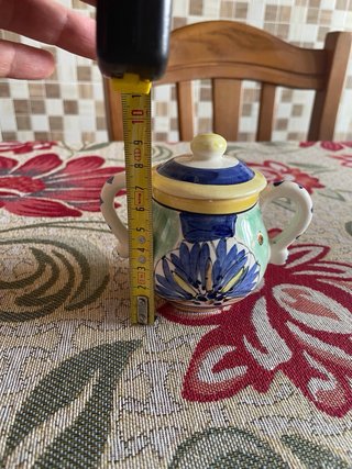 Zuccheriera dipinta a mano in ceramica