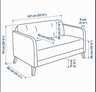 Sofá de 2 plazas gris ikea LINANÃS