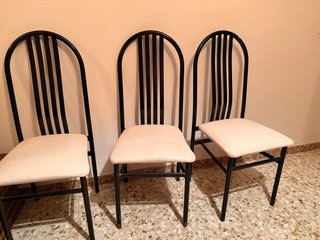 5 Sillas Comedor Tapizadas Estructura Negra