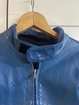 Mono de moto vintage 90s azul y blanco