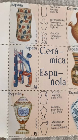 Bloque 6 Sellos Cerámica Española Edifil 2891/6