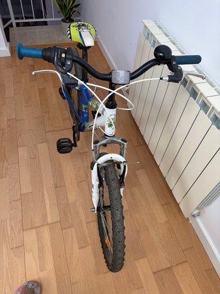 Bicicleta infantil azul y verde