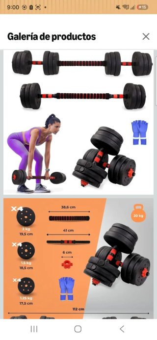 Banco musculación + pesas + rueda abdominal