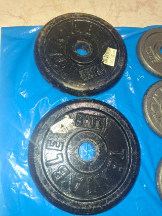 Discos pesas en packs Efectivo. Recoger