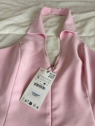 Top Rosa Halter + cremallera zara - Talla XL