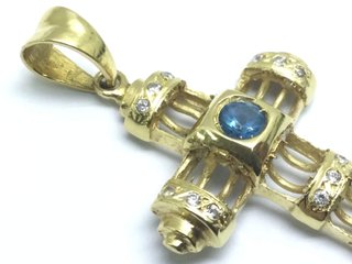 E1200098-0 CRUCIFIJO ORO 18K CON CIRCONITA