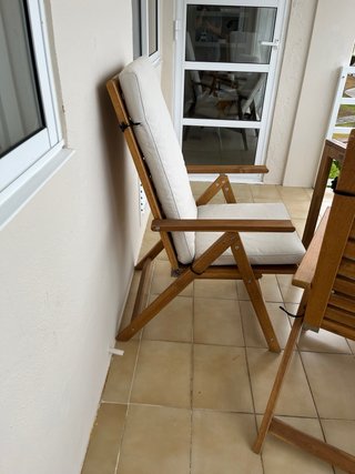 2 Sedie Reclinabili da Esterno in Legno con Fodere