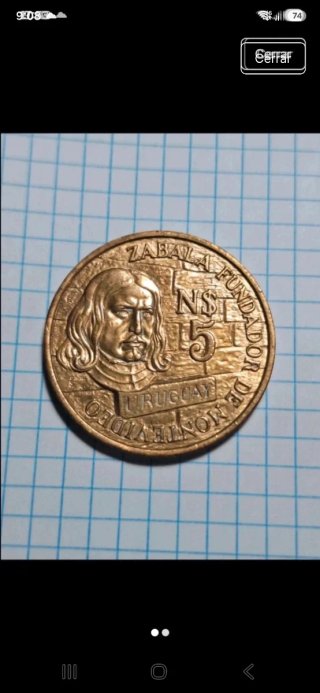 Moneda Uruguay 5 Nuevos Pesos 1976