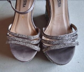 Sandali donna tacco alto Viamastra argento tg 36