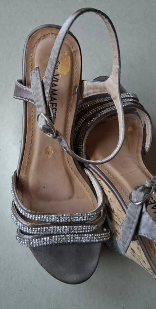 Sandali donna tacco alto Viamastra argento tg 36