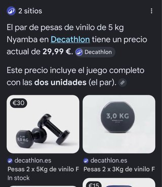 Mancuernas 5 kg (11 lbs) Decathlon