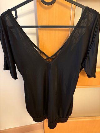 Blusa Negra Mujer Encaje