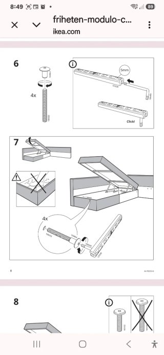 Estructura + Mecanismo Muelles IKEA FRIHETEN