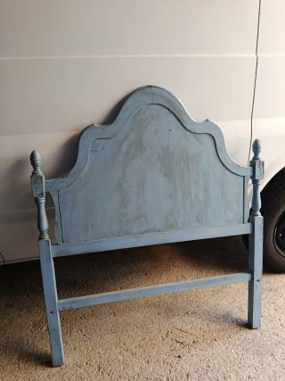 Cabecero de madera azul para cama de 90cm