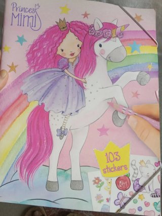 Lote niña colorear, cuento, pegatinas