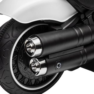 Moto Eléctrica Niños 18-36 Meses 6V Con Ruedas Suplementarias, 3Km/H Motocicleta Eléctrica para Niños, Motocicleta Niños Con Faro, Max. 25Kg, Blanco y Negro