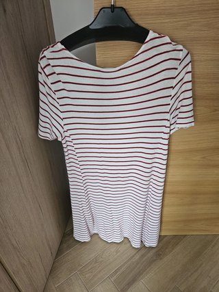 Vestido Mango rayas blanco y rojo talla S
