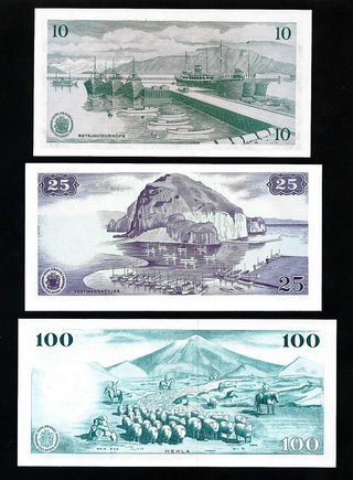 ICELAND LOTE 6 BILLETES 1961 + SIN CIRCULAR UNC
