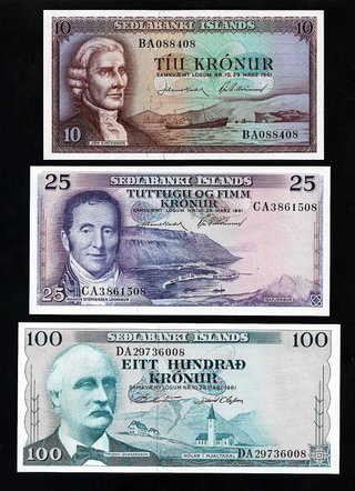 ICELAND LOTE 6 BILLETES 1961 + SIN CIRCULAR UNC