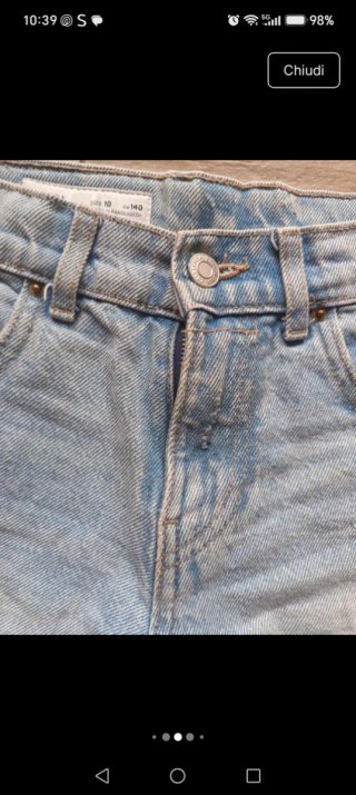 Pantaloncini jeans lavaggio chiaro Zara 10 anni