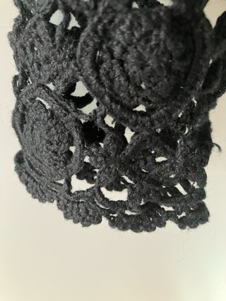 Chaqueta negra croché vintage Talla M Boho chic