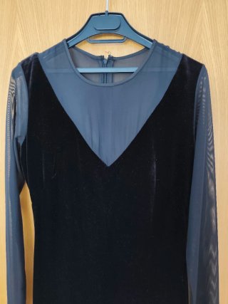 Vestido fiesta terciopelo negro.