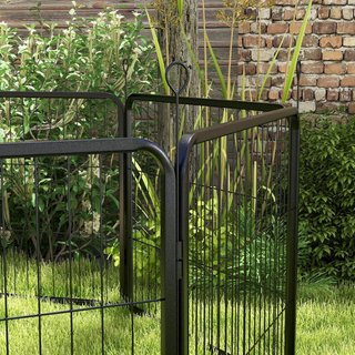 Pawhut Recinto Recincción Caja para Animales Perros Gatos Cachorros Roedores Reja Jaula de Hierro para Exterior Jardín 80X60Cm 8Pz