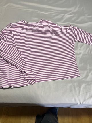 Camiseta NOON rayas morado/blanco Talla XS